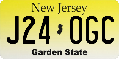 NJ license plate J24OGC