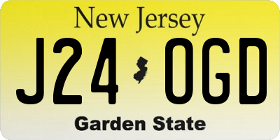 NJ license plate J24OGD