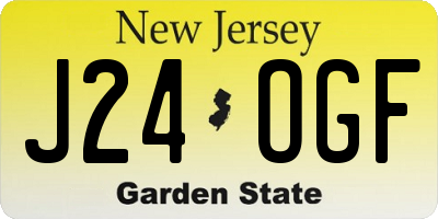 NJ license plate J24OGF