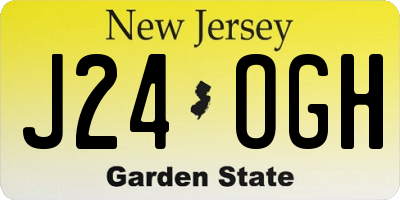NJ license plate J24OGH
