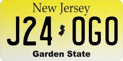 NJ license plate J24OGO