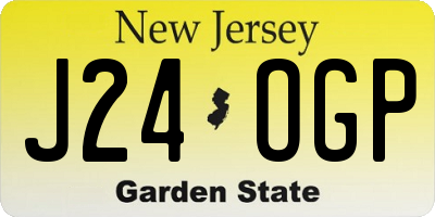 NJ license plate J24OGP