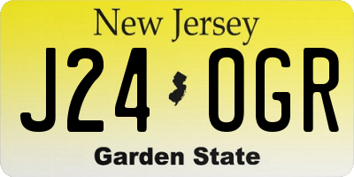 NJ license plate J24OGR