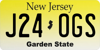 NJ license plate J24OGS