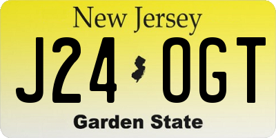 NJ license plate J24OGT