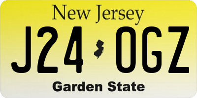 NJ license plate J24OGZ