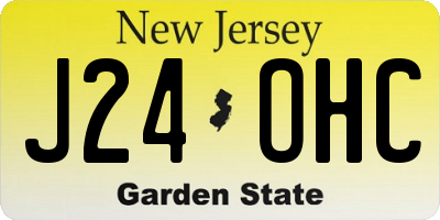NJ license plate J24OHC