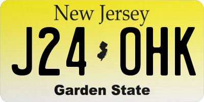 NJ license plate J24OHK