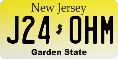 NJ license plate J24OHM
