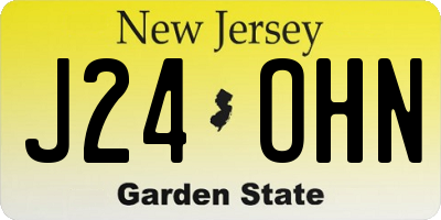 NJ license plate J24OHN