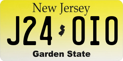 NJ license plate J24OIO