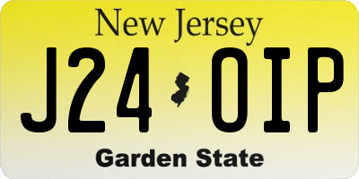 NJ license plate J24OIP