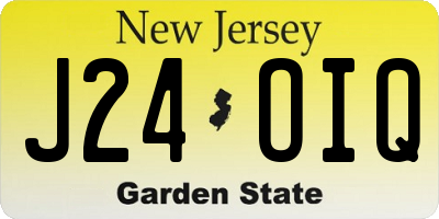 NJ license plate J24OIQ