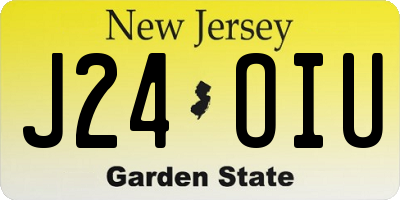 NJ license plate J24OIU