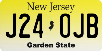 NJ license plate J24OJB