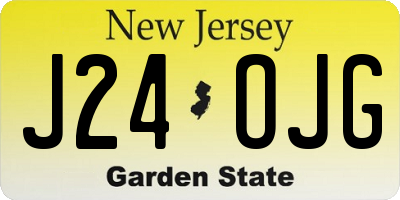 NJ license plate J24OJG