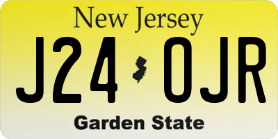 NJ license plate J24OJR