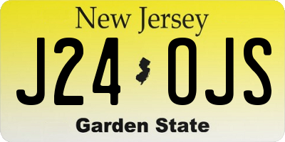 NJ license plate J24OJS