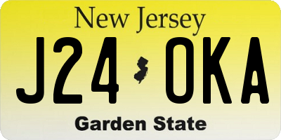 NJ license plate J24OKA