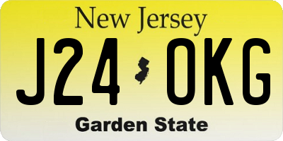 NJ license plate J24OKG
