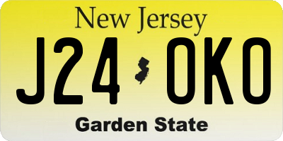 NJ license plate J24OKO