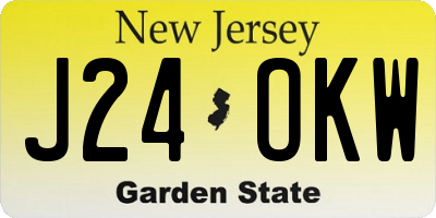 NJ license plate J24OKW