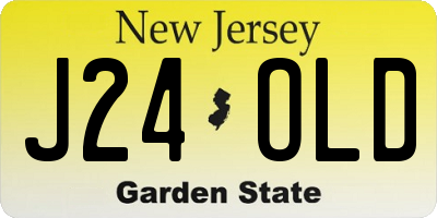 NJ license plate J24OLD