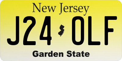 NJ license plate J24OLF