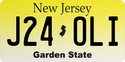 NJ license plate J24OLI