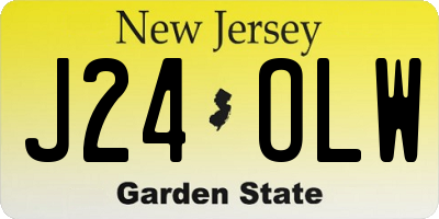 NJ license plate J24OLW