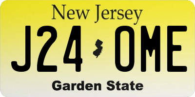 NJ license plate J24OME