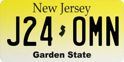 NJ license plate J24OMN