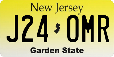 NJ license plate J24OMR