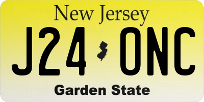 NJ license plate J24ONC