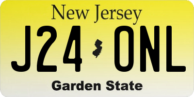 NJ license plate J24ONL