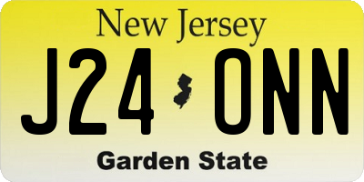 NJ license plate J24ONN