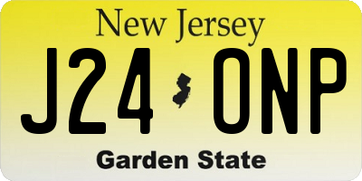 NJ license plate J24ONP