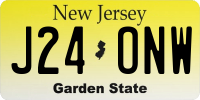 NJ license plate J24ONW