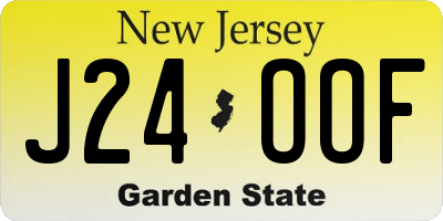NJ license plate J24OOF