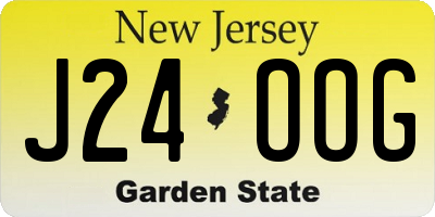 NJ license plate J24OOG