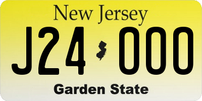 NJ license plate J24OOO