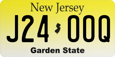 NJ license plate J24OOQ