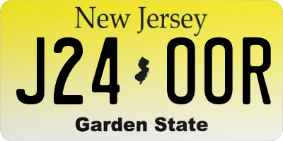 NJ license plate J24OOR