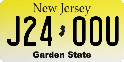 NJ license plate J24OOU