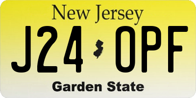 NJ license plate J24OPF