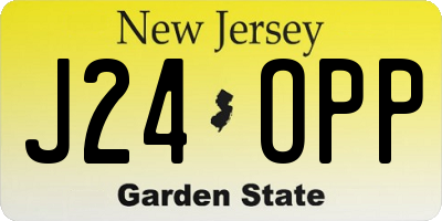 NJ license plate J24OPP