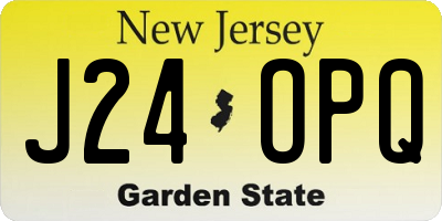 NJ license plate J24OPQ