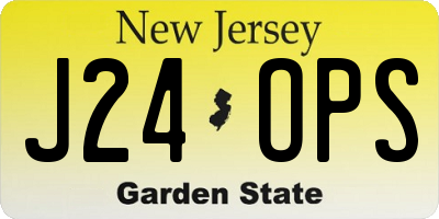 NJ license plate J24OPS