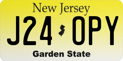 NJ license plate J24OPY
