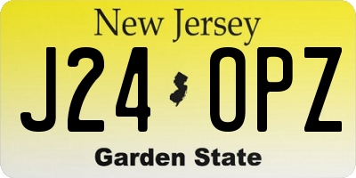 NJ license plate J24OPZ